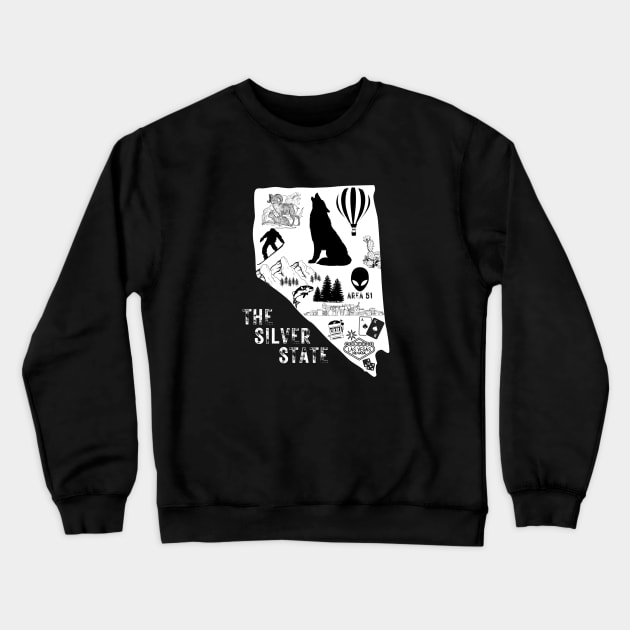 Nevada The Silver State State Symbols State Pride Crewneck Sweatshirt by jackofdreams22